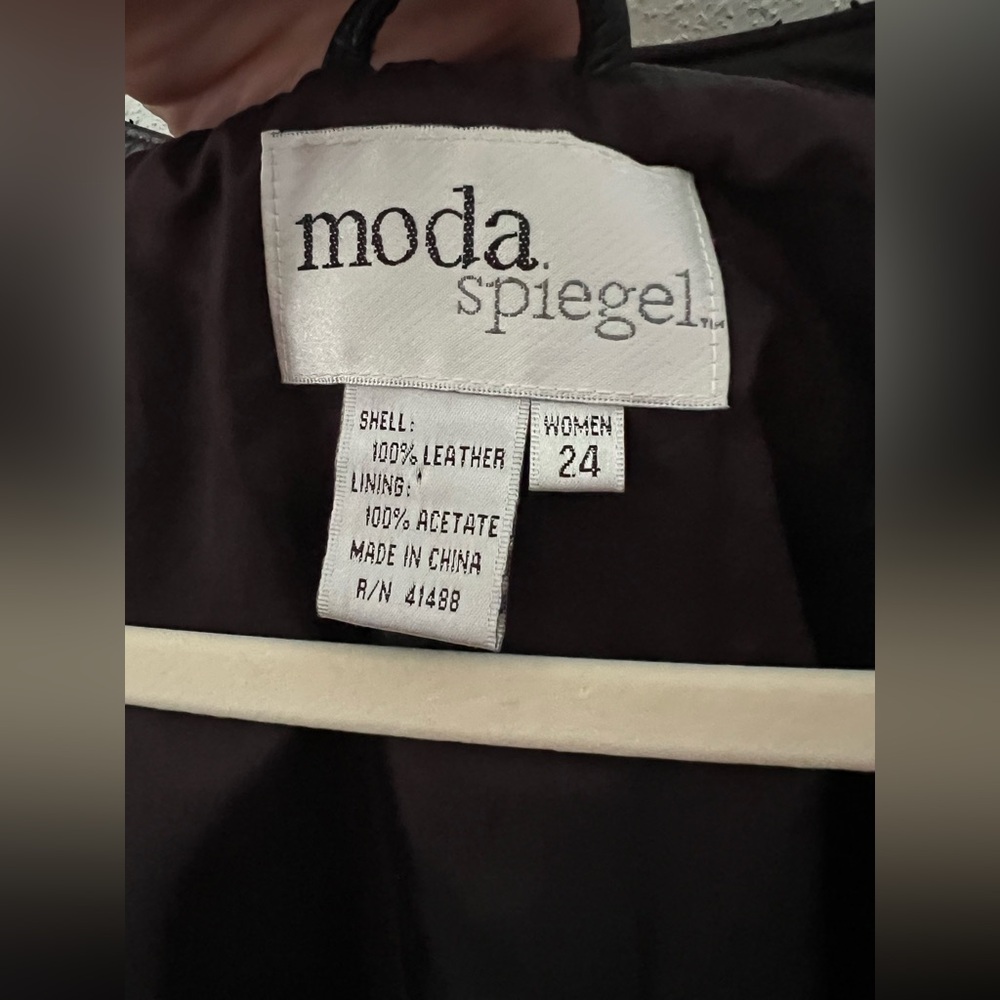 Mods Spiegel Dark Brown Leather Jacket With Gold Buttons Women’s Size 24 - Picture 4 of 12